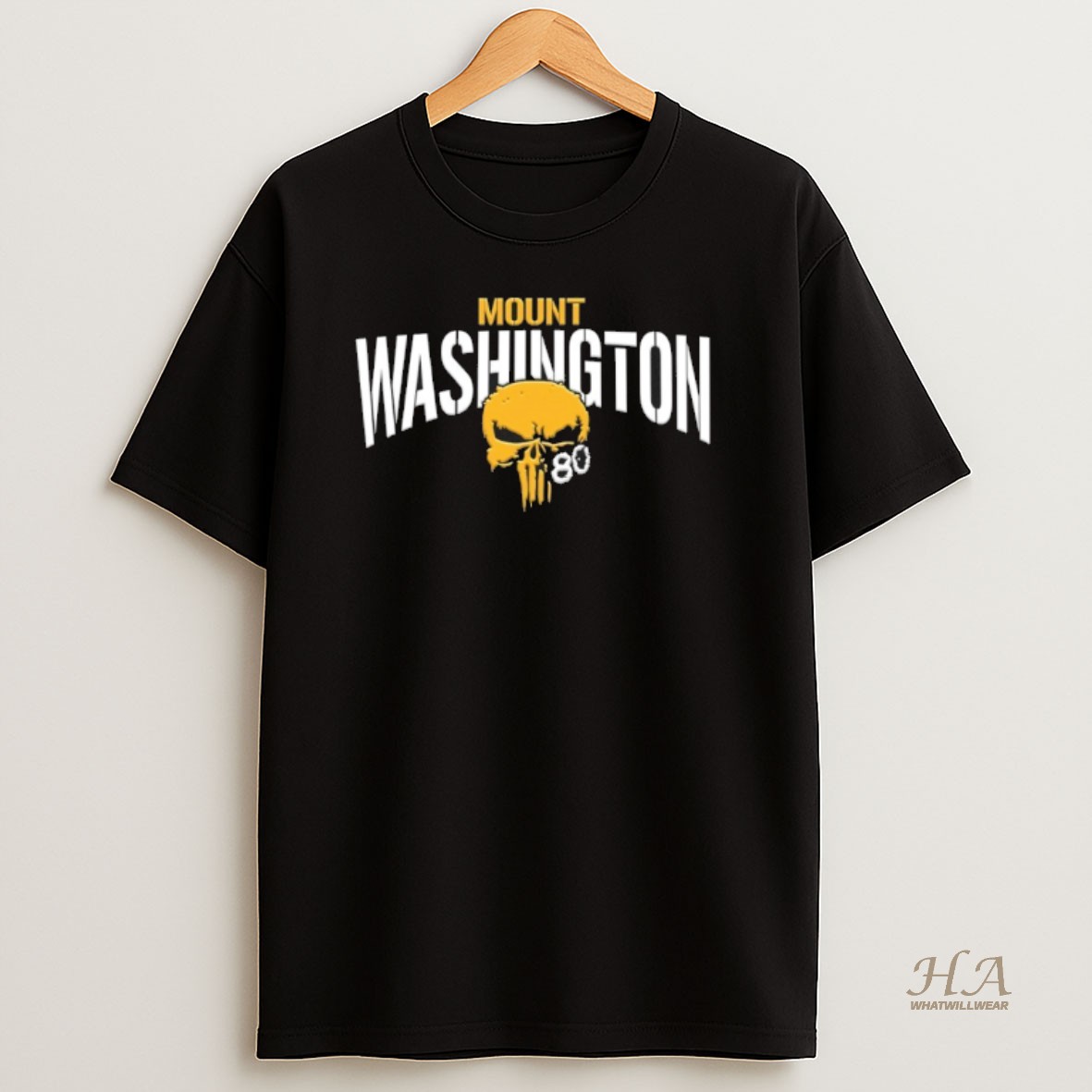 Official Steelers Darnell Washington Mount Washington 80 Skull T Shirt