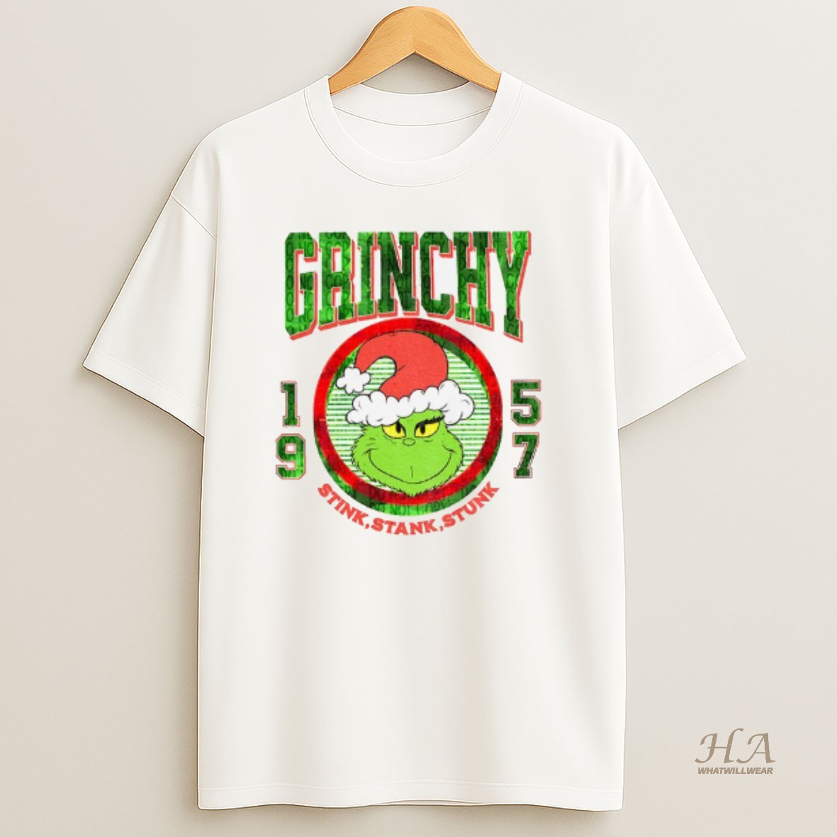 Official Stink Stank Stunk Santa Grinch Santa Claus 1957 Merry Christmas T Shirt