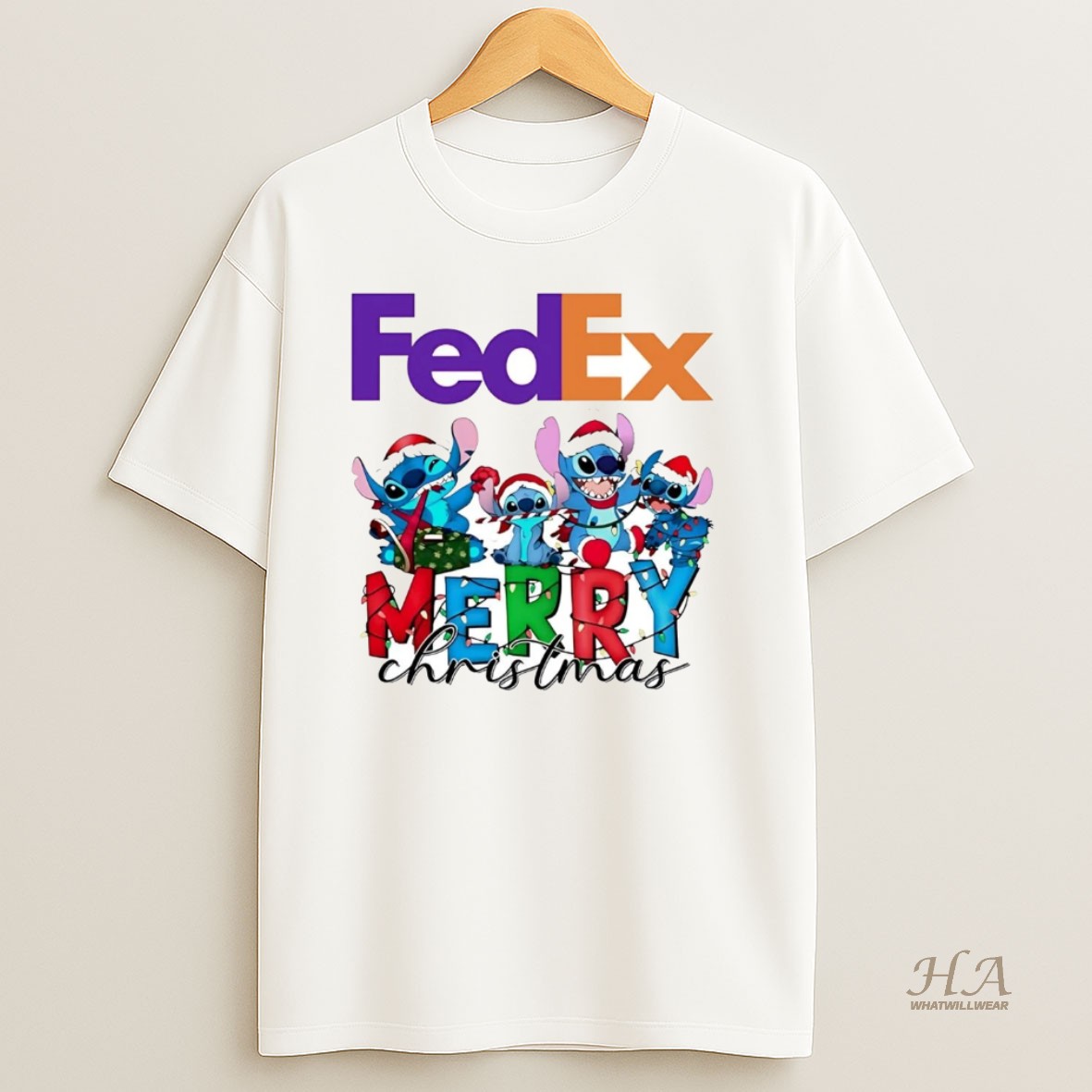 Official Stitch Fedex Merry Christmas T Shirt