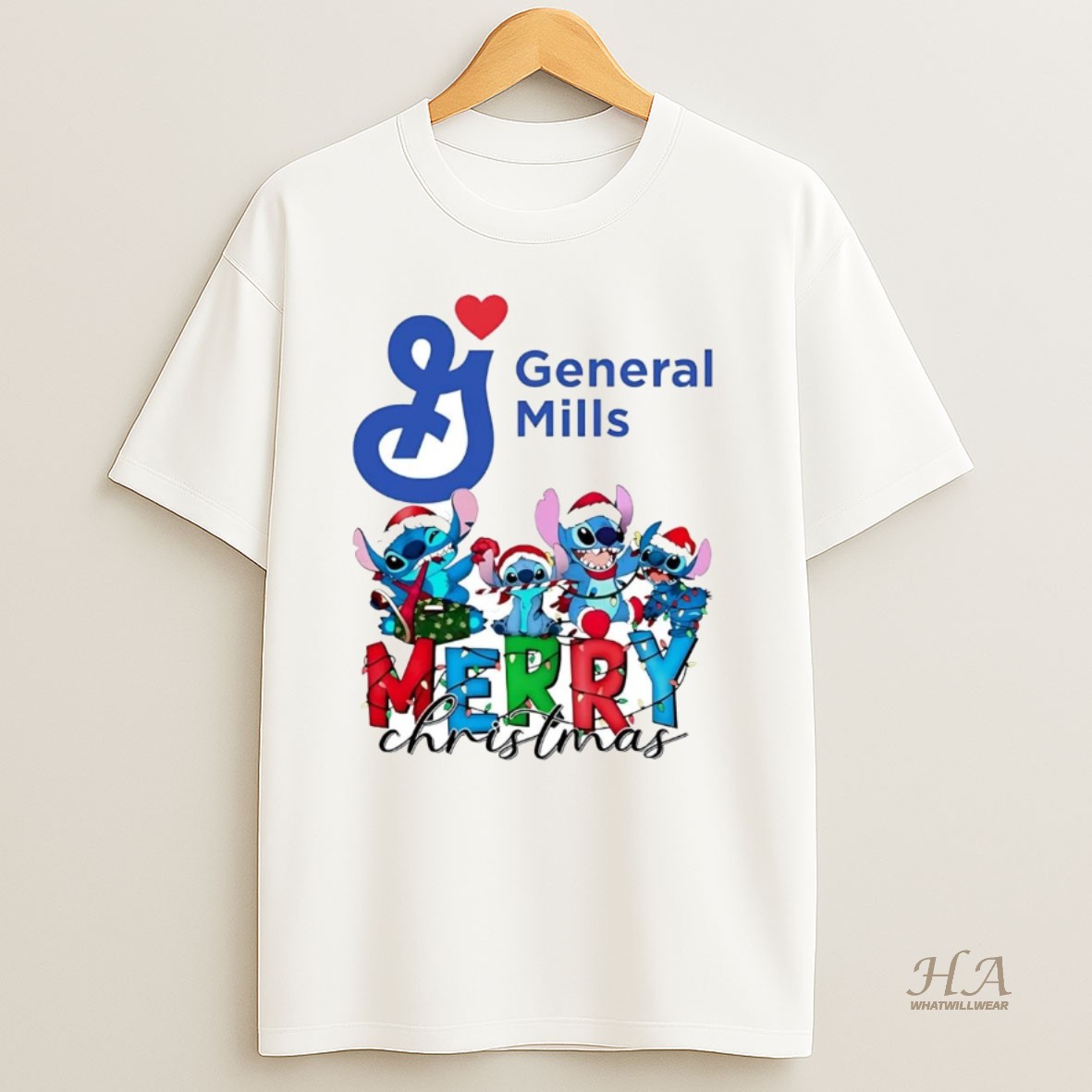 Official Stitch General Mills Merry Christmas T Shirt