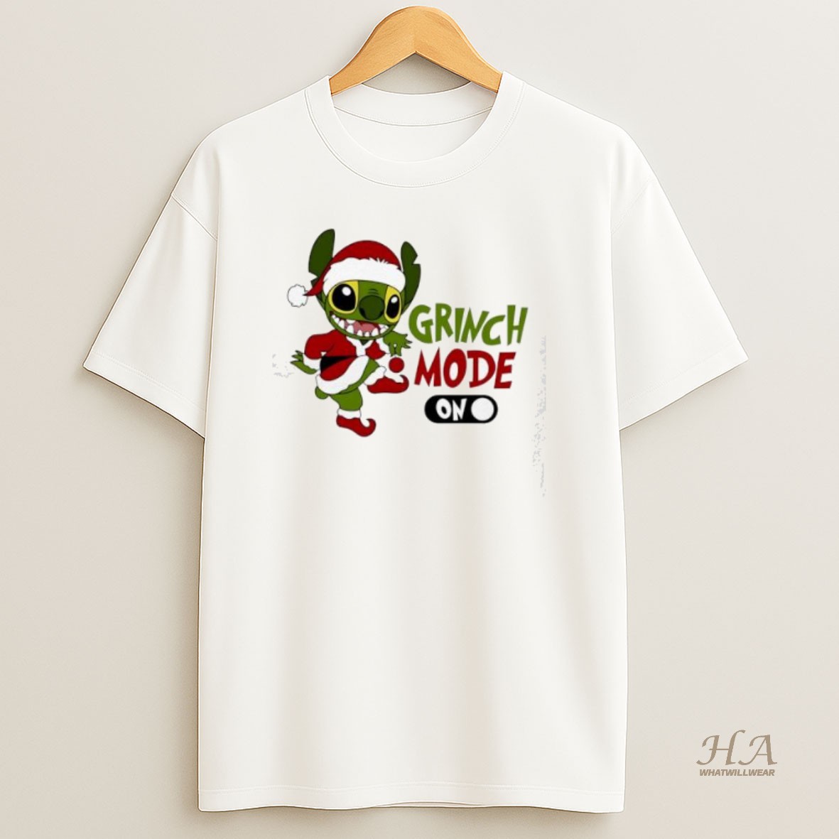 Official Stitch Grinch Mode On Disney Christmas T Shirt