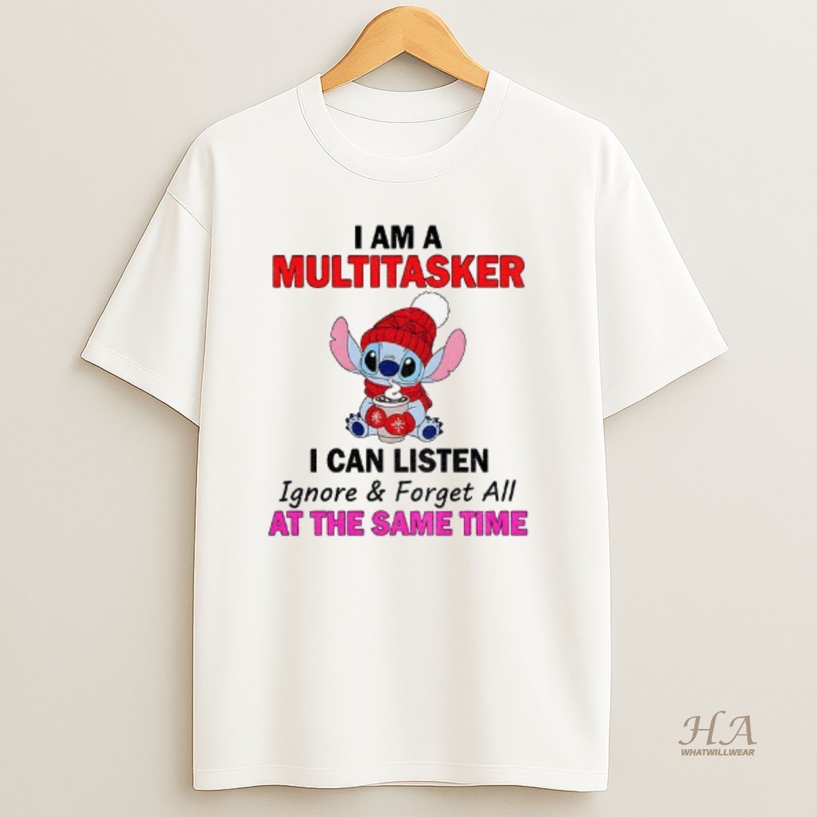 Official Stitch I Am A Multitasker I Can Listen Ignore And Forget All At The Same Time Christmas T Shirt