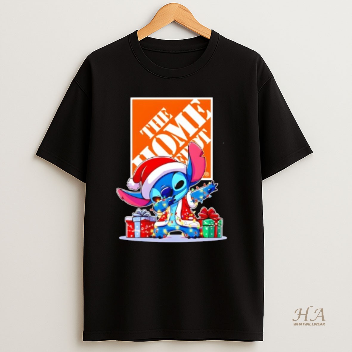 Official Stitch Lights Dabbing Christmas X The Home Depot T Shirt