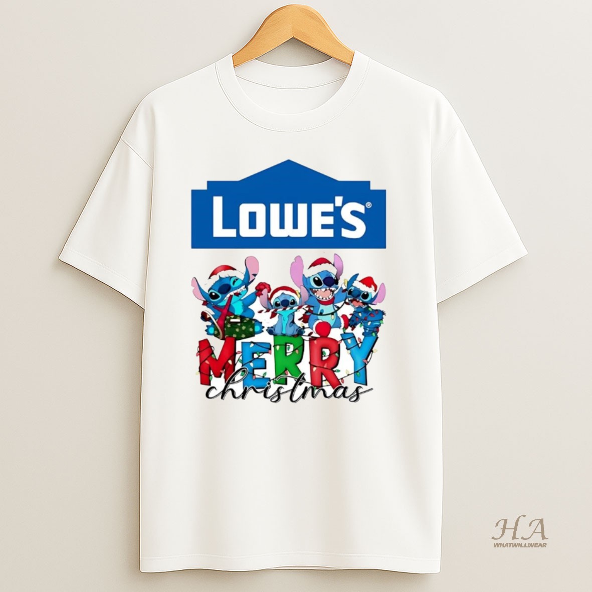 Official Stitch Lowes Merry Christmas T Shirt