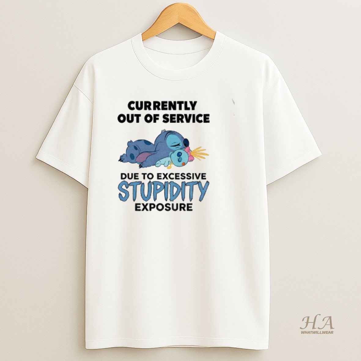 Official Stitch Currently Out Of Service Due To Excessive Stupid Exposure T Shirt