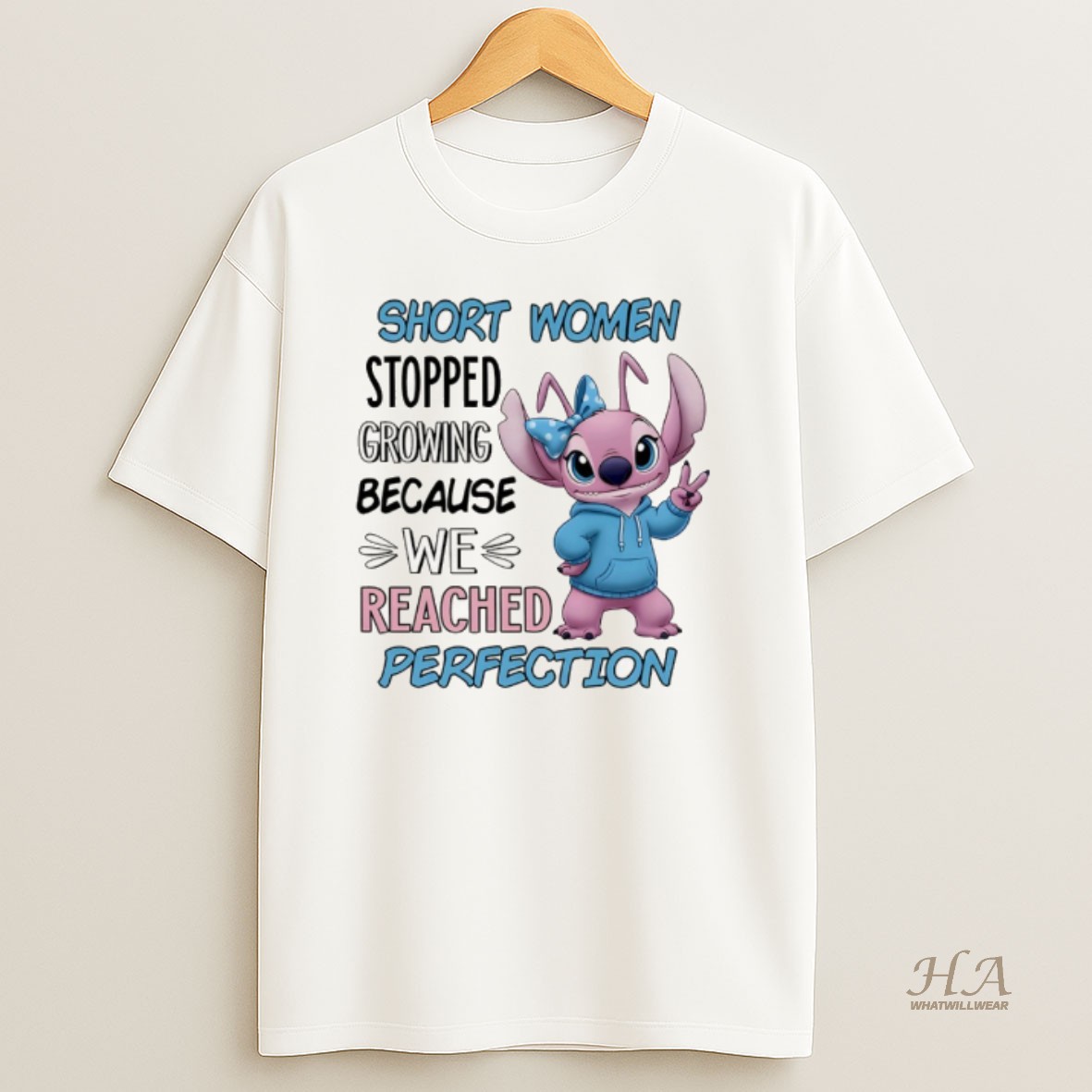 Official Stitch Short Women Stopped Growing Because We Reached Perfection Shirt
