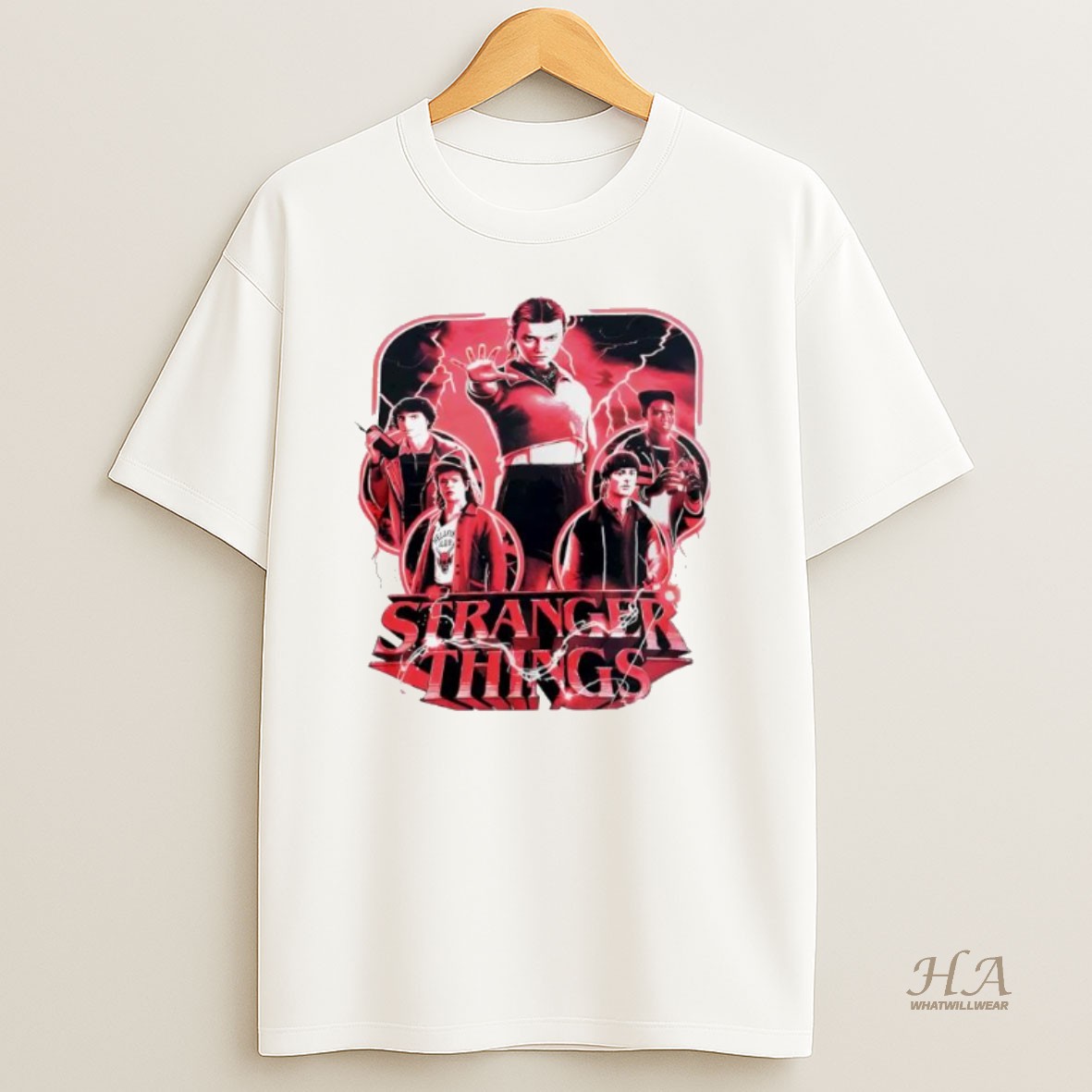 Official Stranger Things Group Girls Raglan Vintage T Shirt