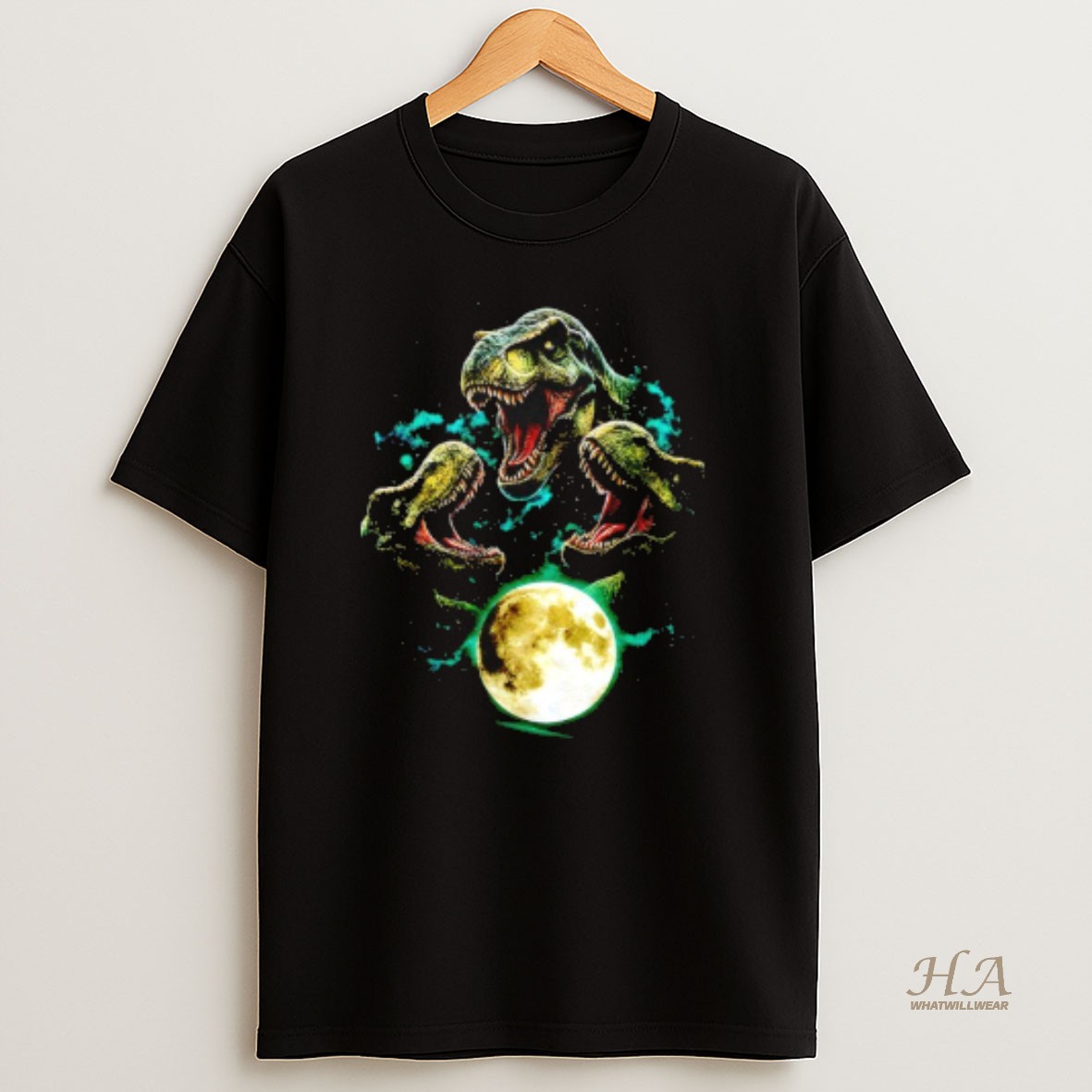 Official Trex Jurassic Dinosaur Moon T Shirt
