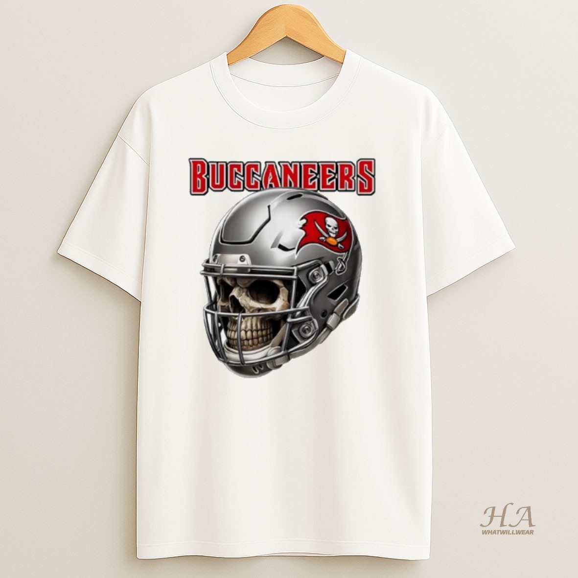 Official Tampa Bay Buccaneers Helmet Skull T Shirt
