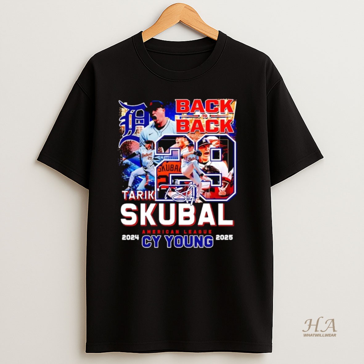 Official Tarik Skubal 2025 Al Cy Young Back To Back Signature T Shirt