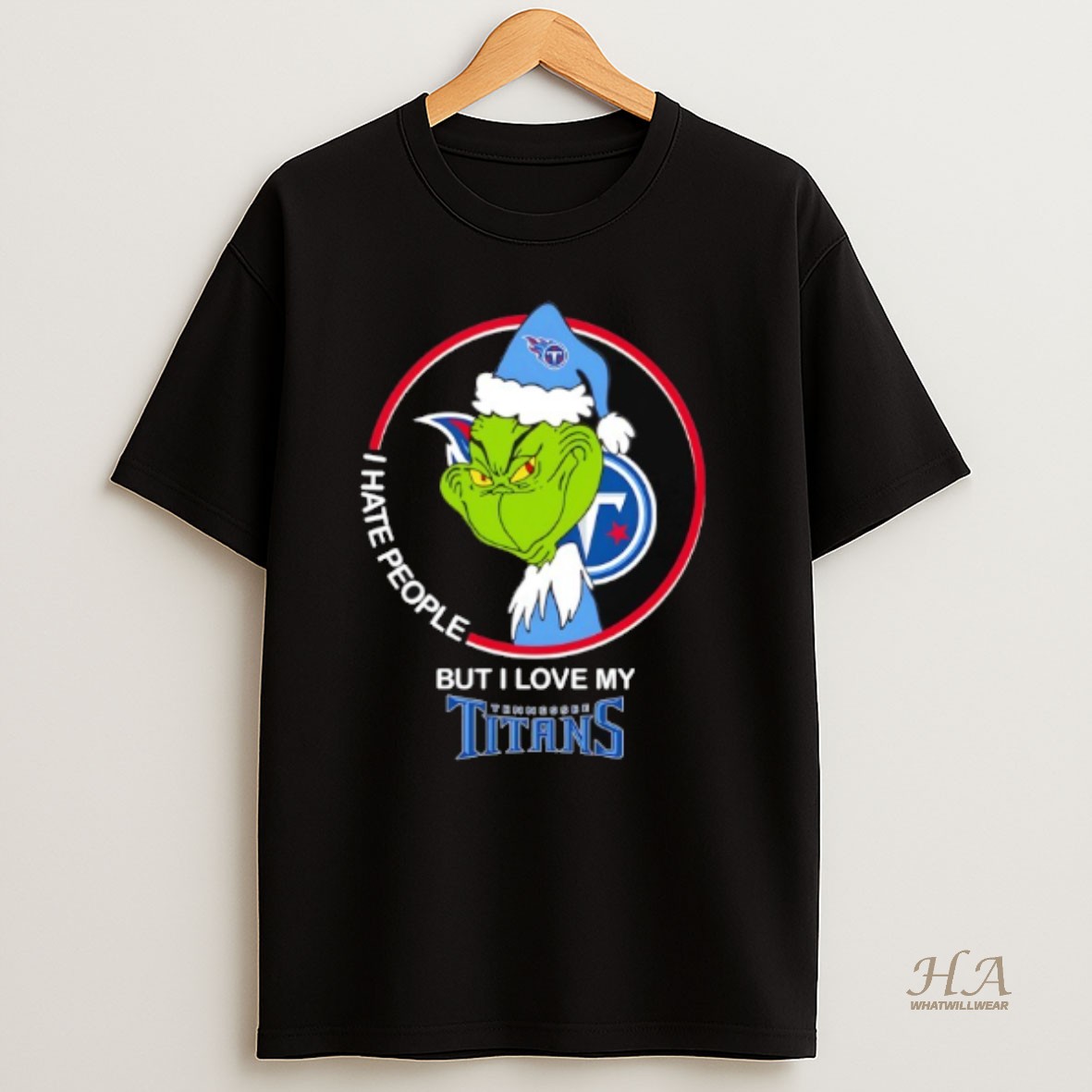 Official Tennessee Titans Grinch I Hate People T Shirt