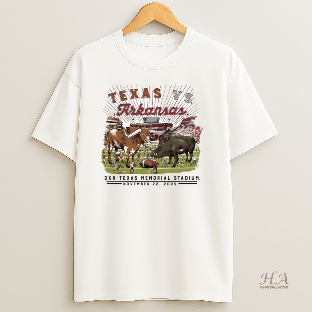 Official Texas Longhorns Vs Arkansas Razorbacks Game Day 2025 T Shirt