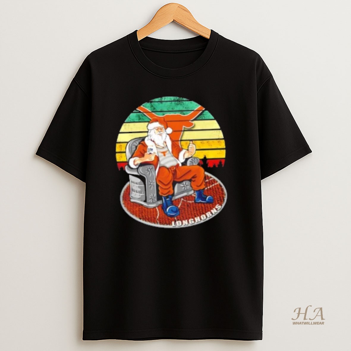 Official Texas Longhorns X Santa Claus Christmas Vintage Shirt