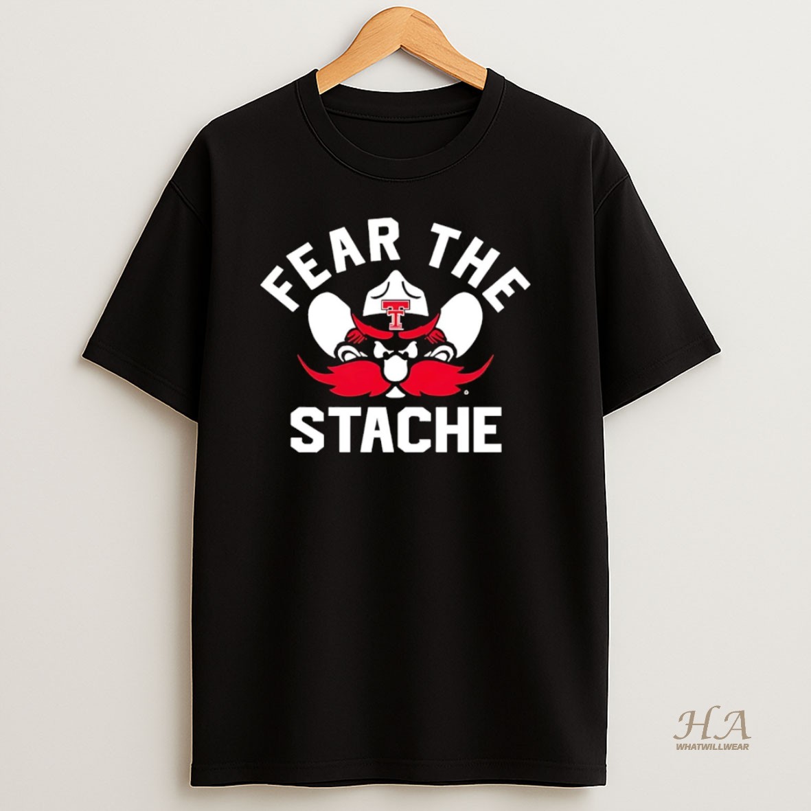 Official Texas Tech Red Raider Fear The Stache T Shirt