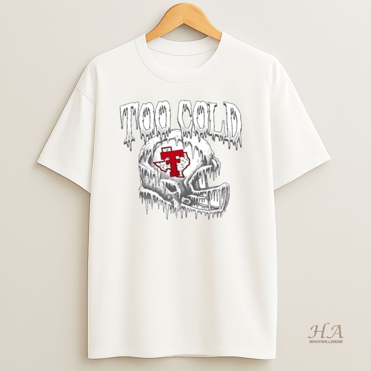 Official Texas Tech Red Raiders Frozen Helmet Too Cold T Shirt