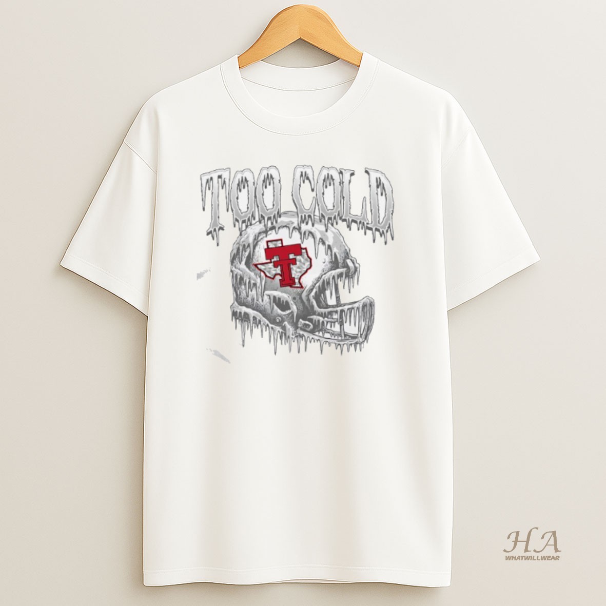 Official Texas Tech University Too Cold Helmet T Shirt