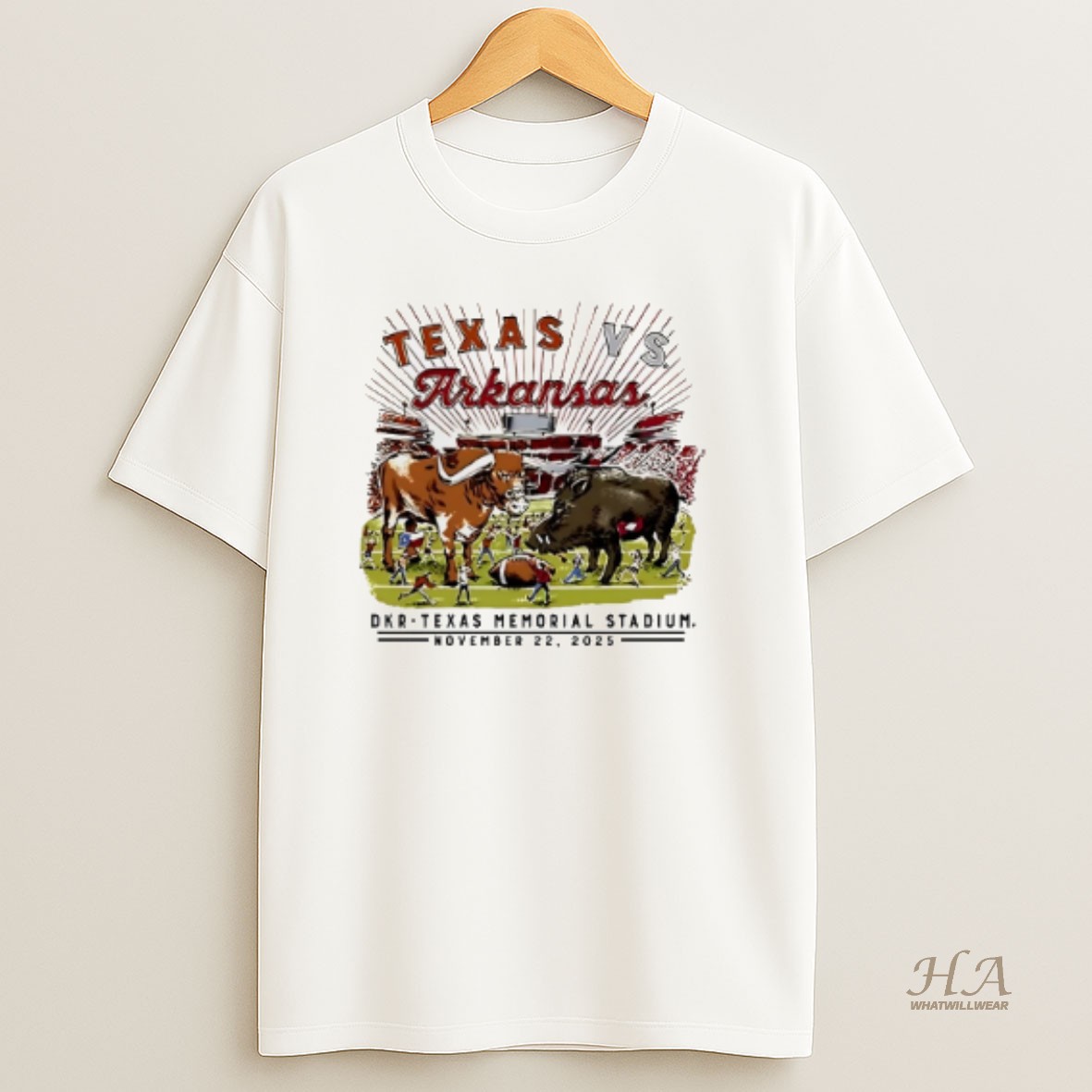 Official Texas Vs Arkansas Razorback November 22 2025 Mascot T Shirt