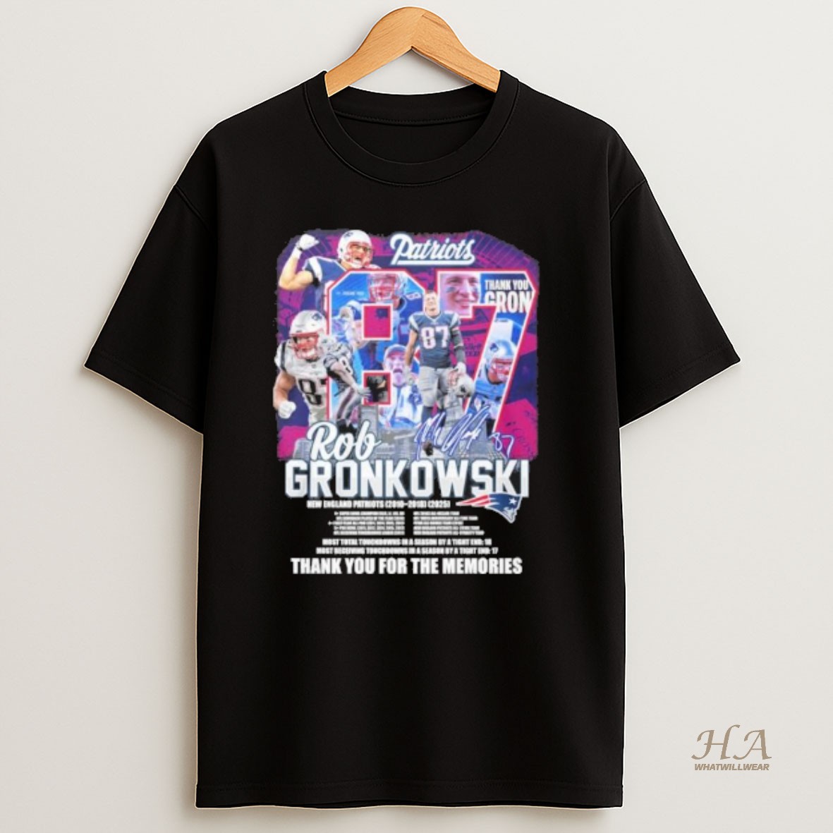 Official Thank You Gronk Patriots Rob Gronkowski T Shirt