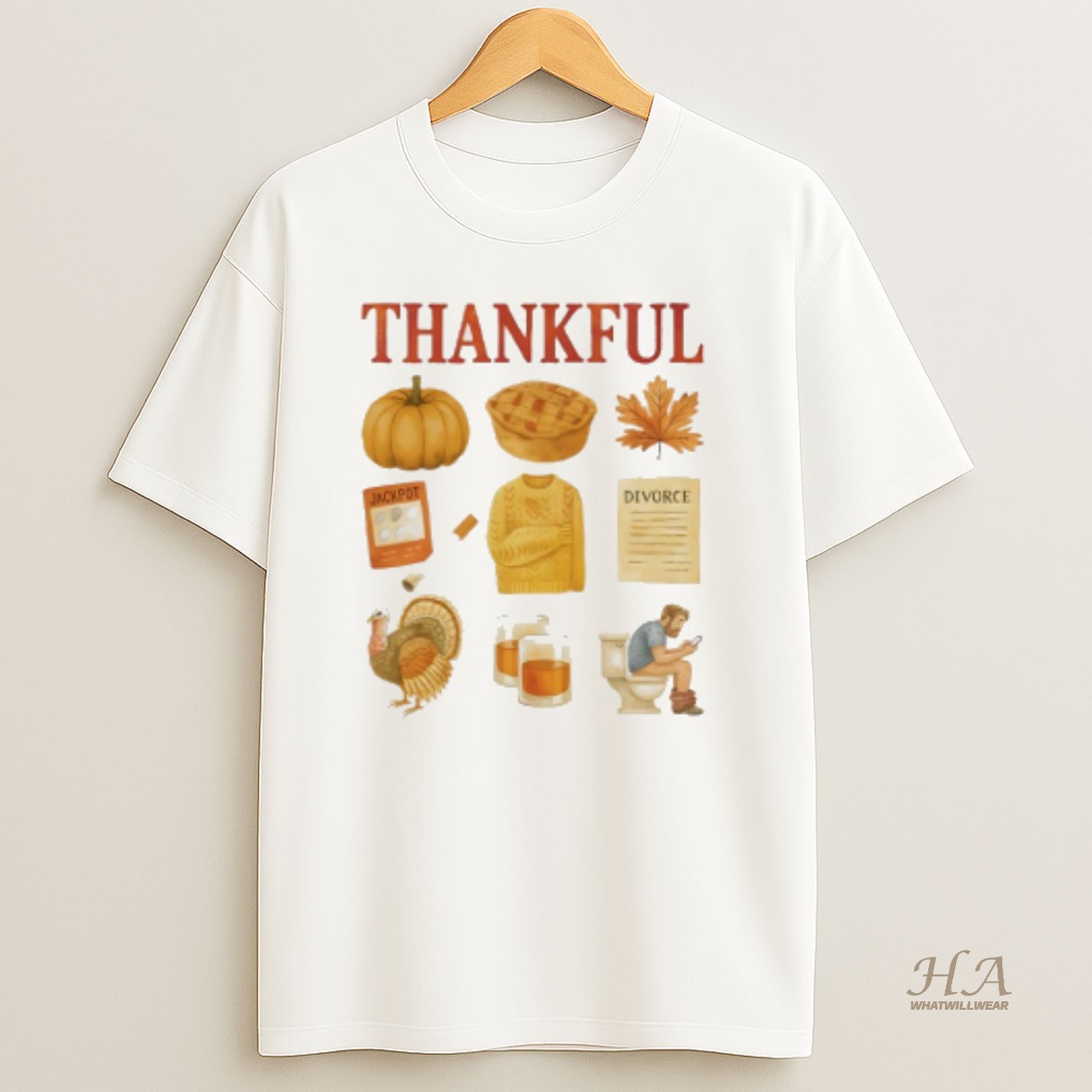 Official Thankful Jackpot Divorce Halloween And Thanksgiving T Shirt