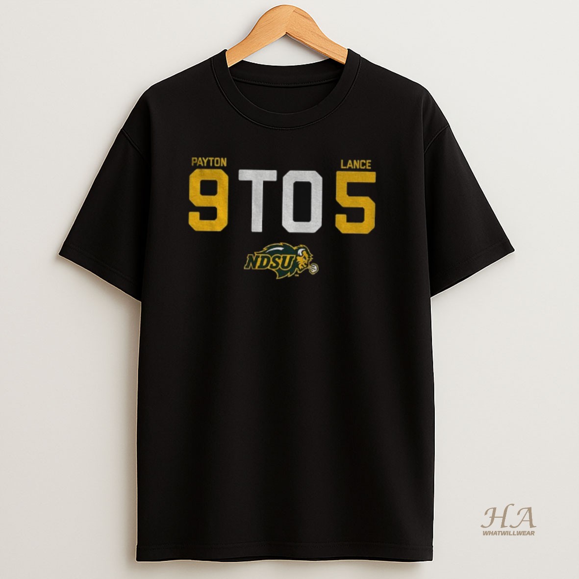 Official The 9 To 5 Walter Payton Vs Trey Lance North Dakota State University Nfl Football 2025 Logo T Shirt