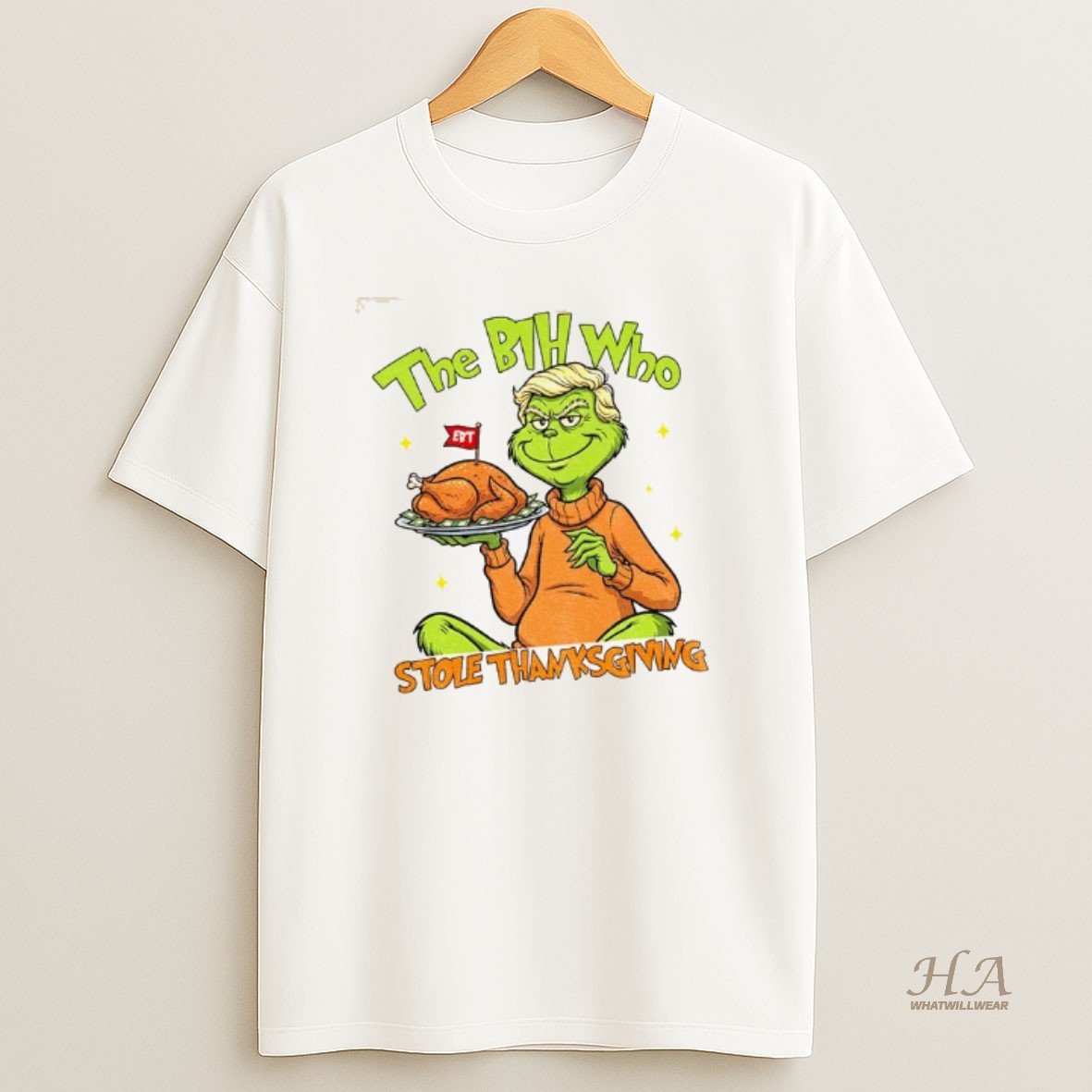 Official The Bih Who Stole Thanksgiving Trump Grinch Meme T Shirt
