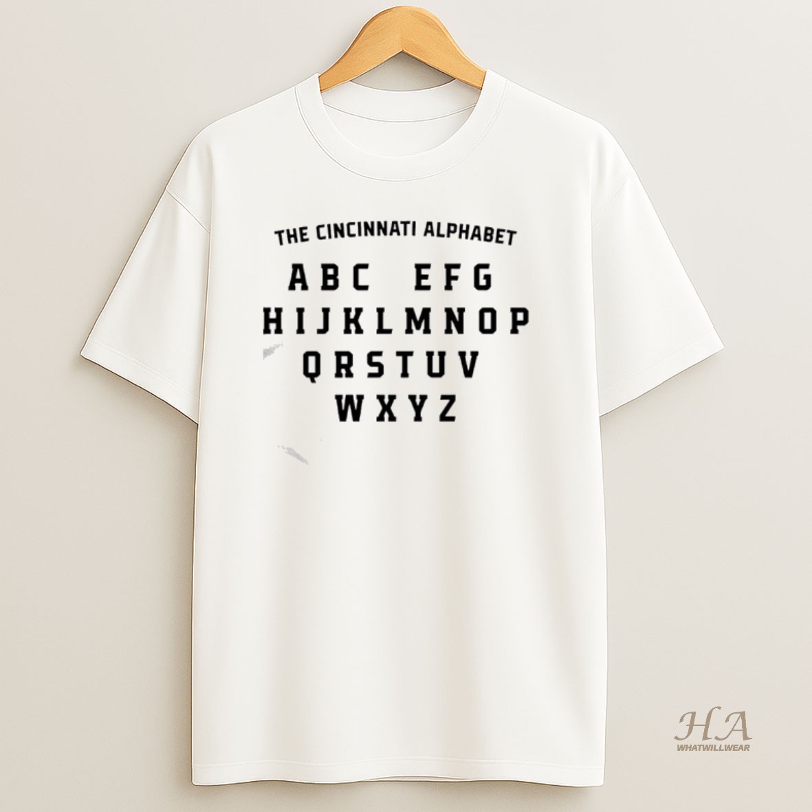 Official The Cincinnati Alphabet Abc Efg Hijklmnop Qrstuv Wxyz T Shirt