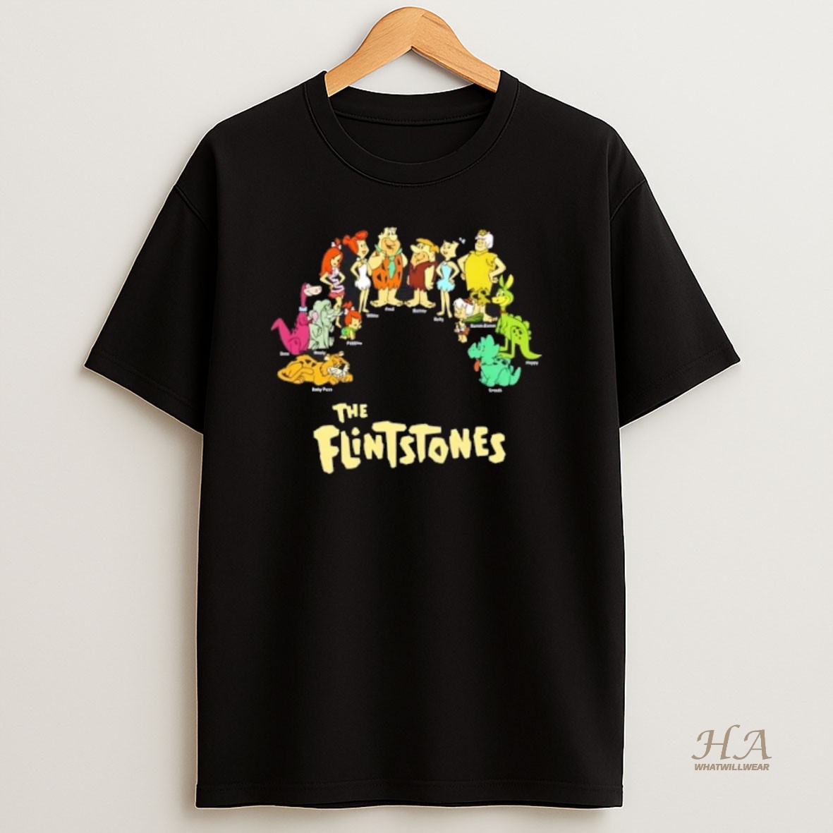 Official The Flintstones 1960 Fred Wilma Barney Betty Dino T Shirt