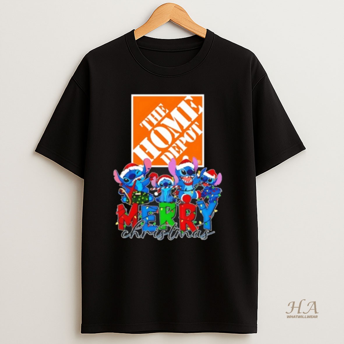 Official The Home Depot X Stitch Lightning Merry Christmas 2025 T Shirt