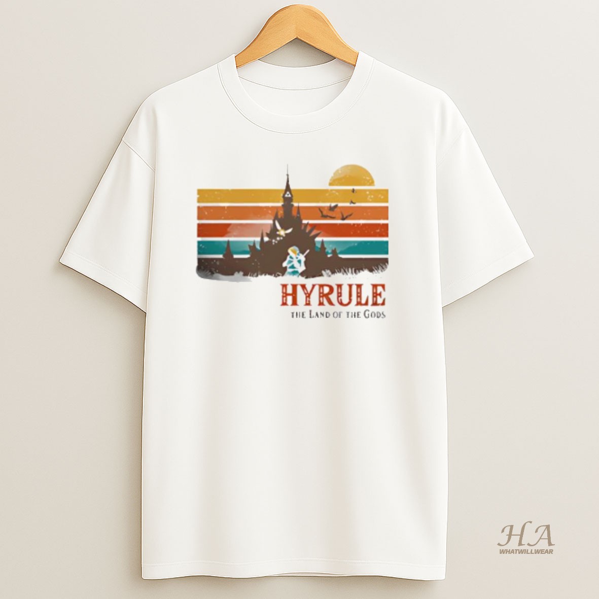 Official The Land Of Gods Hyrule Retro Graphic T Shirt