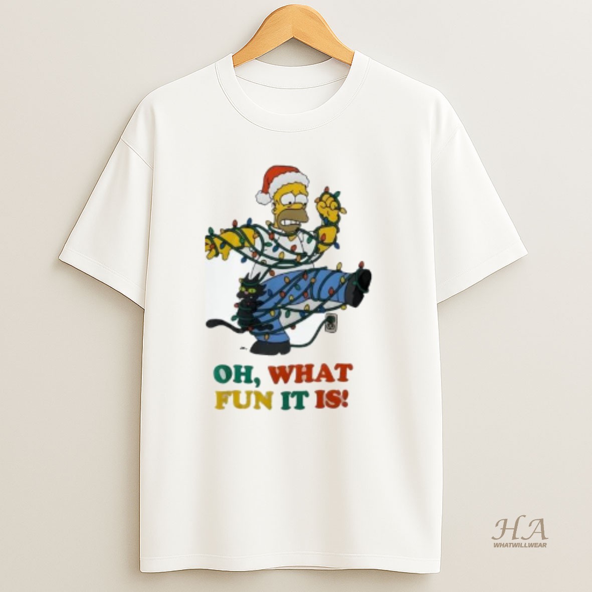 Official The Simpsons Lights Christmas Oh What Fun It Is Shirt