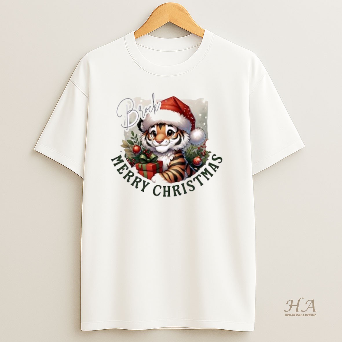 Official Tiger Baby Xmas Babys First Christmas Personalized Ornaments White T Shirt