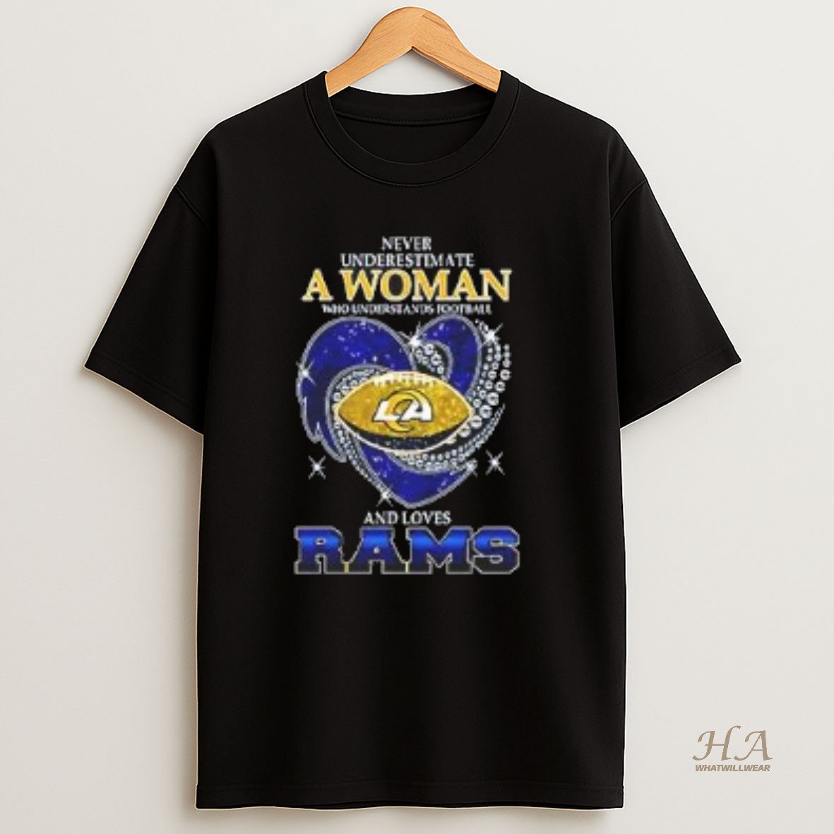 Official Top Never Underestimate A Woman Who Understands Football And Loves Los Angeles Rams Style T Shirt