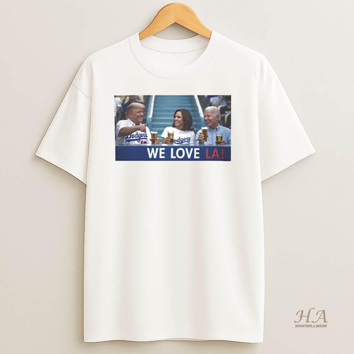 Official Trump Biden Kamala We Love La Dodgers T Shirt