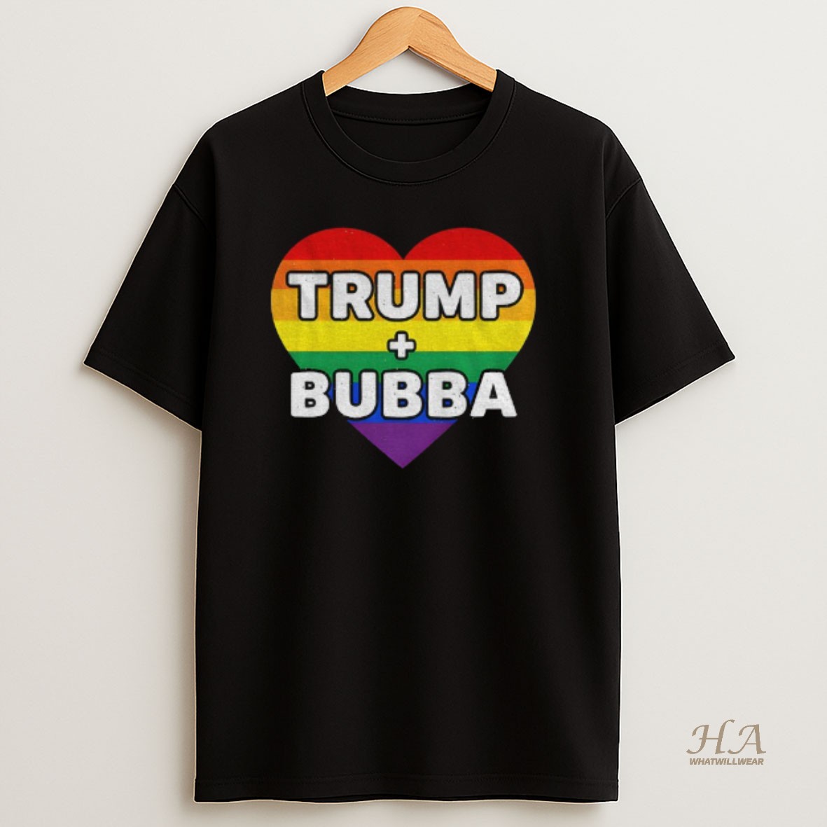 Official Trump Loves Bubba Clinton Colorful Heart T Shirt