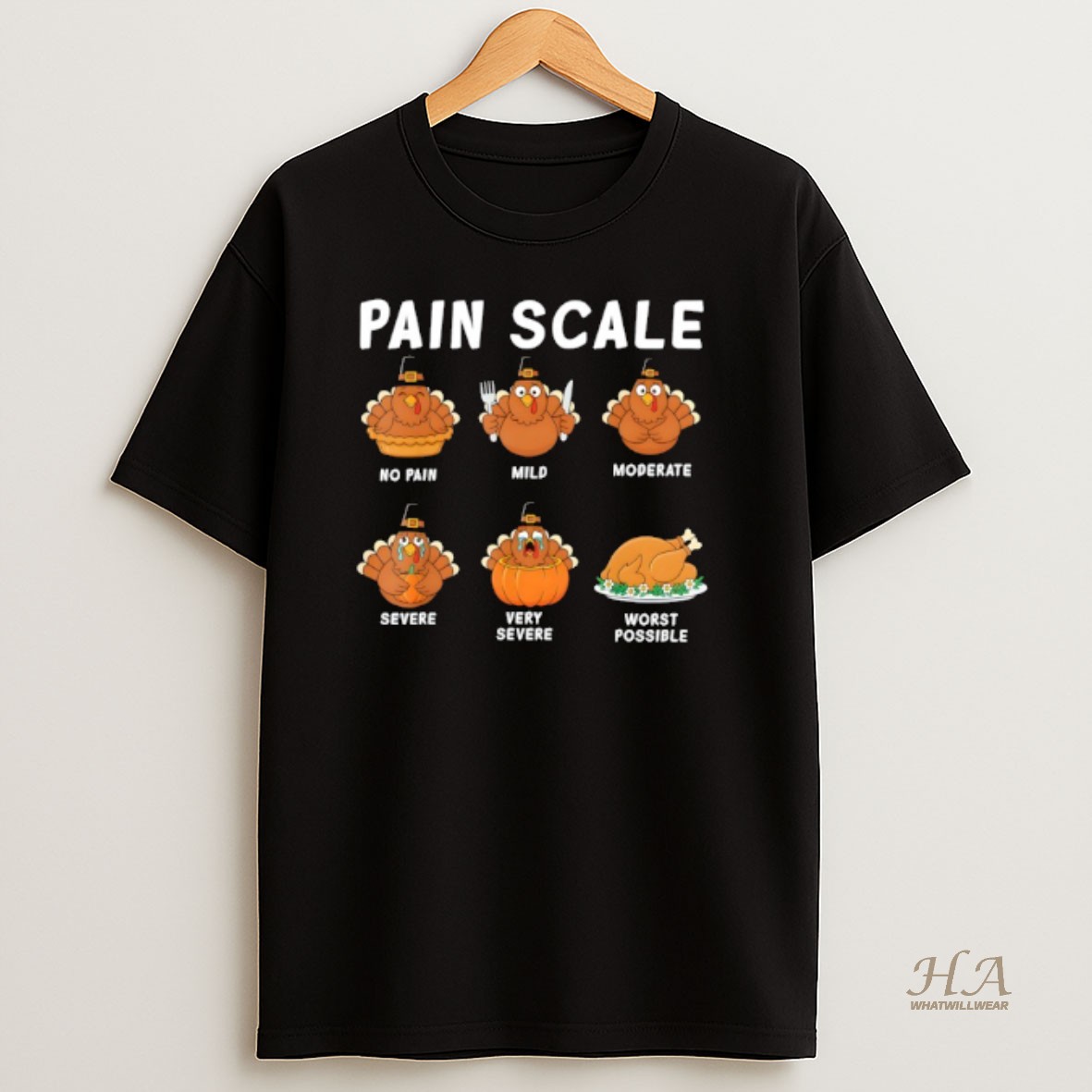 Official Turkey Pain Scale Thanksgiving T Shirt