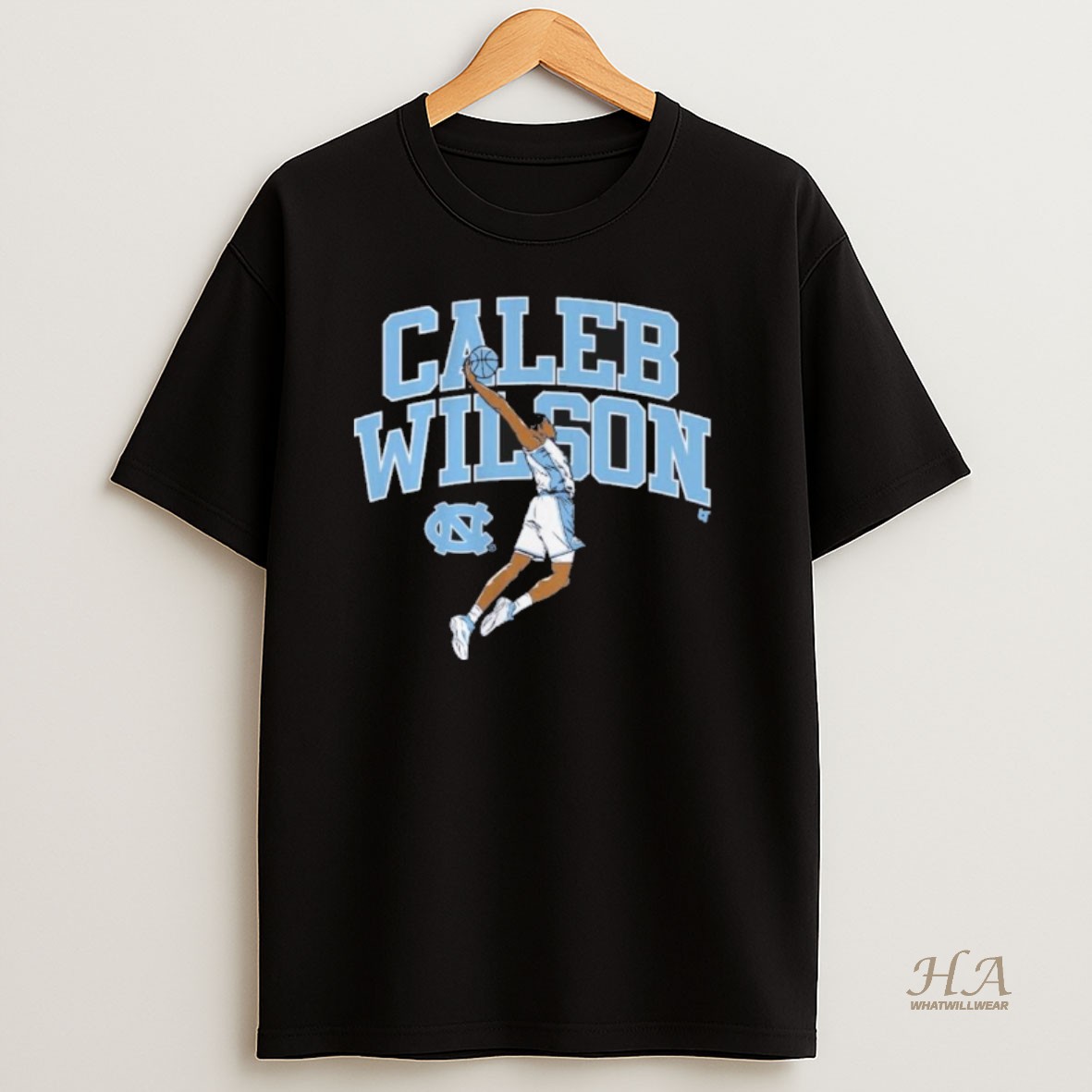Official Unc Basketball Caleb Wilson Name Pose T Shirt