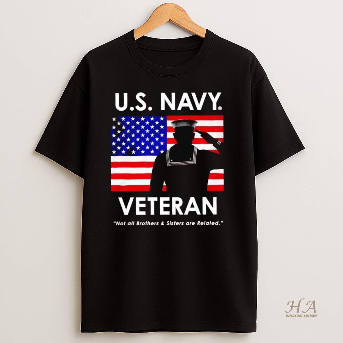 Official Us Navy Veteran Not All Brothers And Sisters Are Related T Shirt