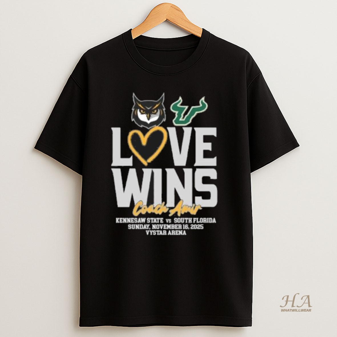 Official Usf Vs Kennesaw State Basketball Love Wins Coach Amir T Shirt