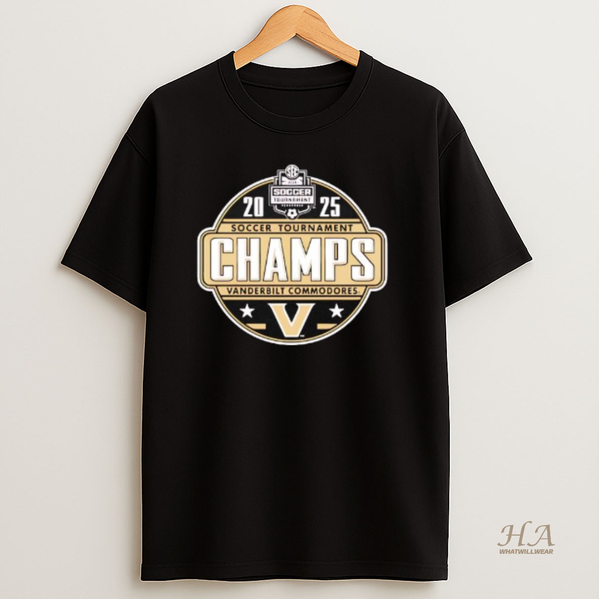 Official Vanderbilt Commodores 2025 Sec Soccer Tournament Champions Graphic T Shirt