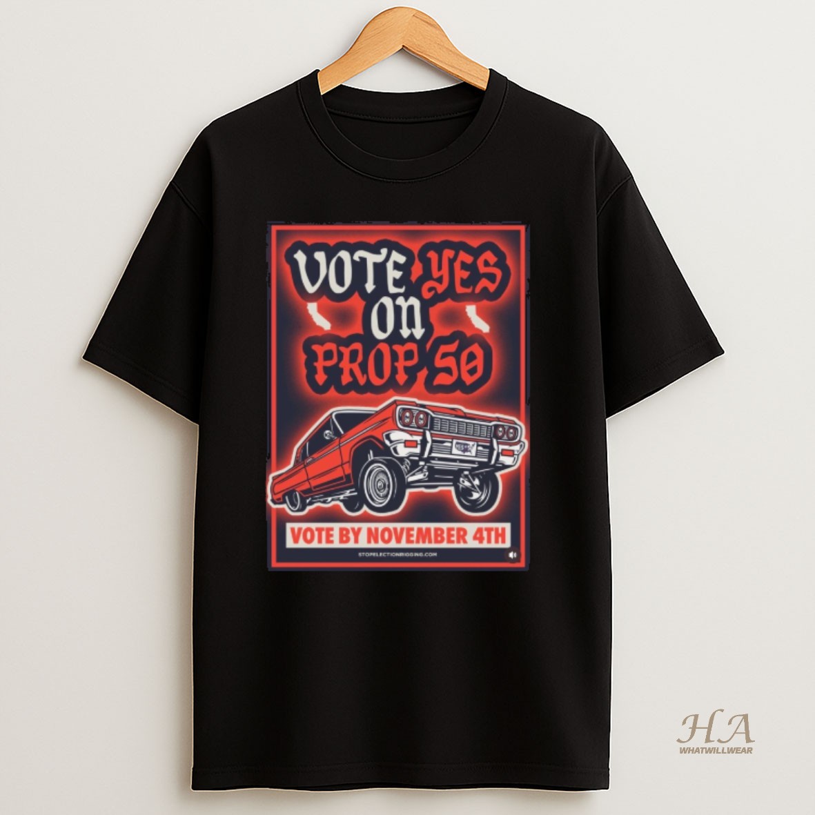 Official Vote Yes On Prop 50 Vote By November 4th 2025 Car Shirt