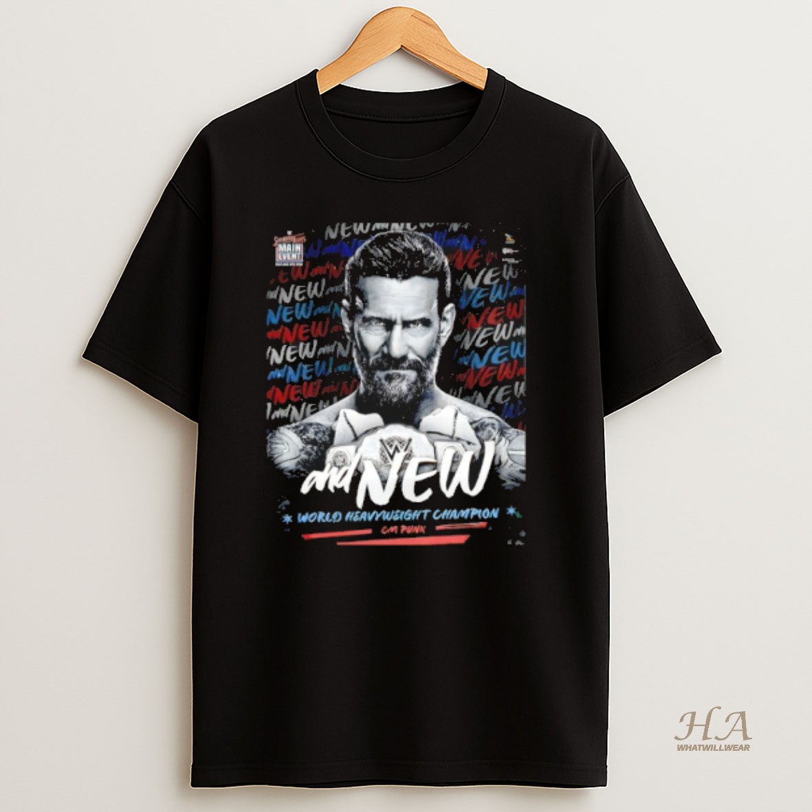 Official Wwe Cm Punk And New World Heavyweight Champion T Shirt