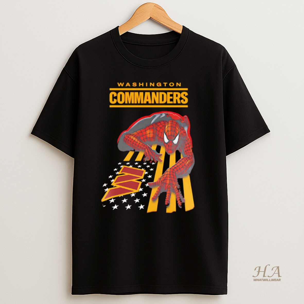 Official Washington Commanders Spiderman America Flag Shirt