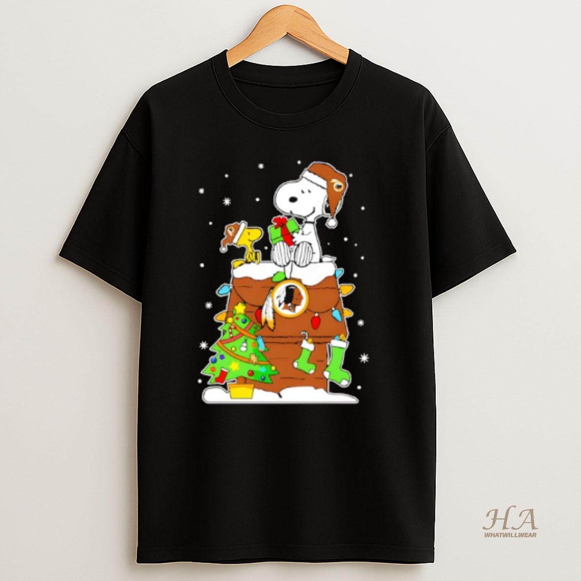 Official Washington Redskins Snoopy And Woodstock Christmas T Shirt