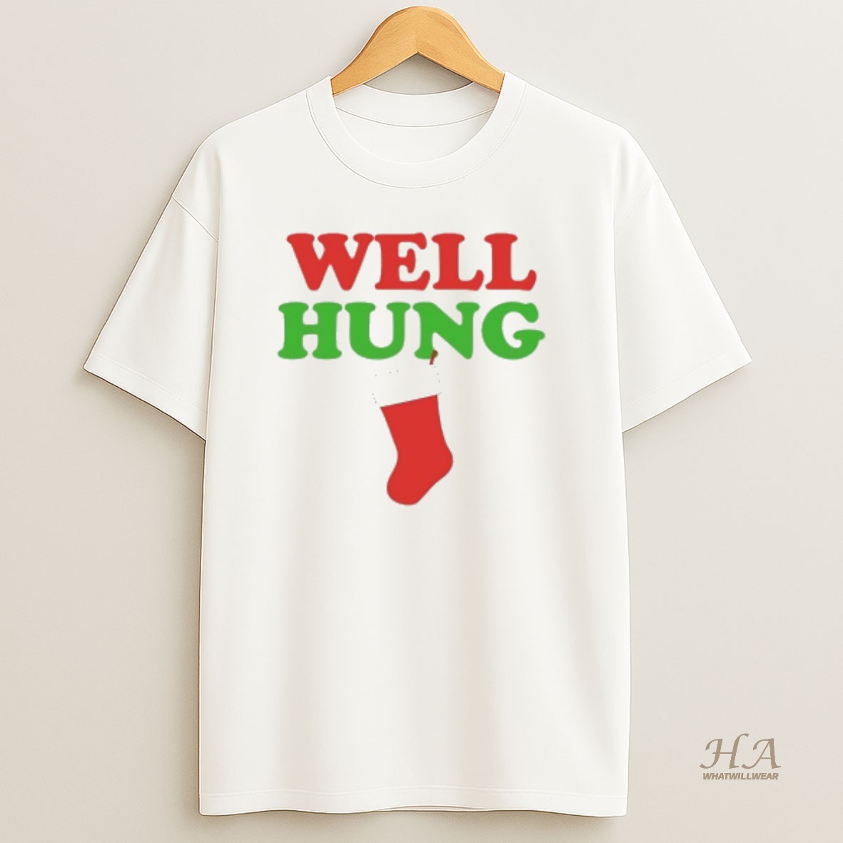 Official Well Hung Christmas Stockings T Shirt