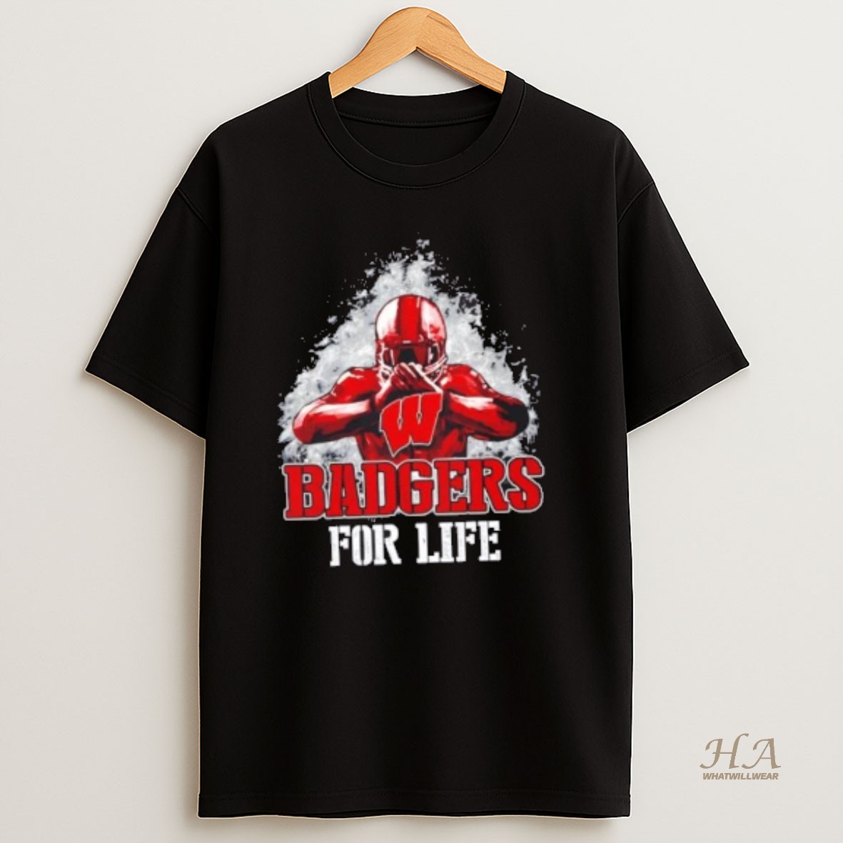 Official Wisconsin Badgers Football For Life T Shirt