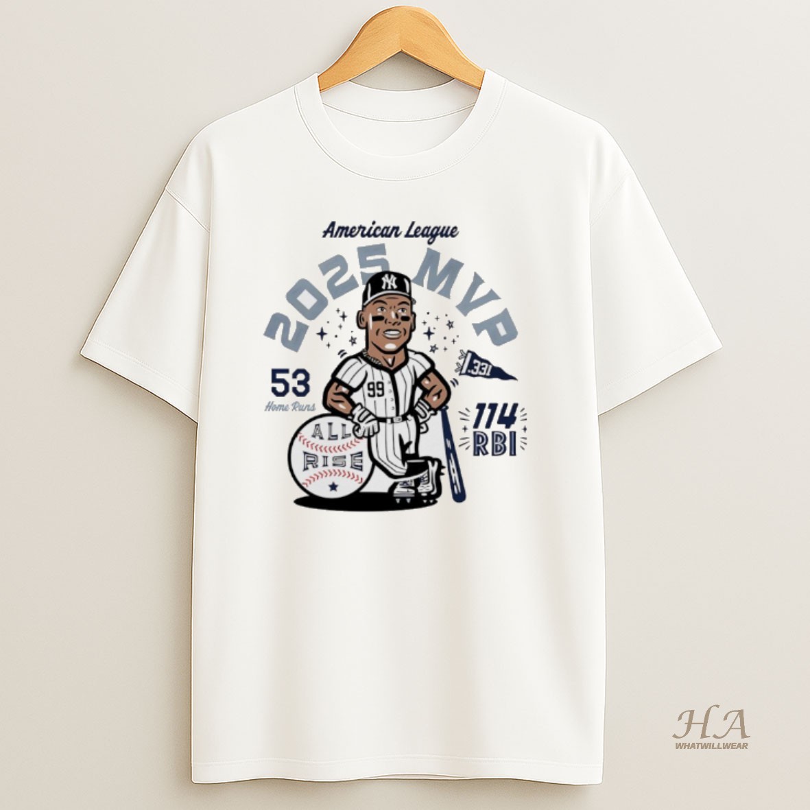 Official Yankees Aaron Judge American League 3x Mvp 2025 53 Hr 114 Rbi T Shirt