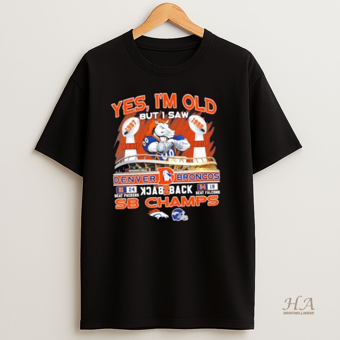 Official Yes Im Old But I Saw Denver Broncos Back 2 Back Sb Champs T Shirt