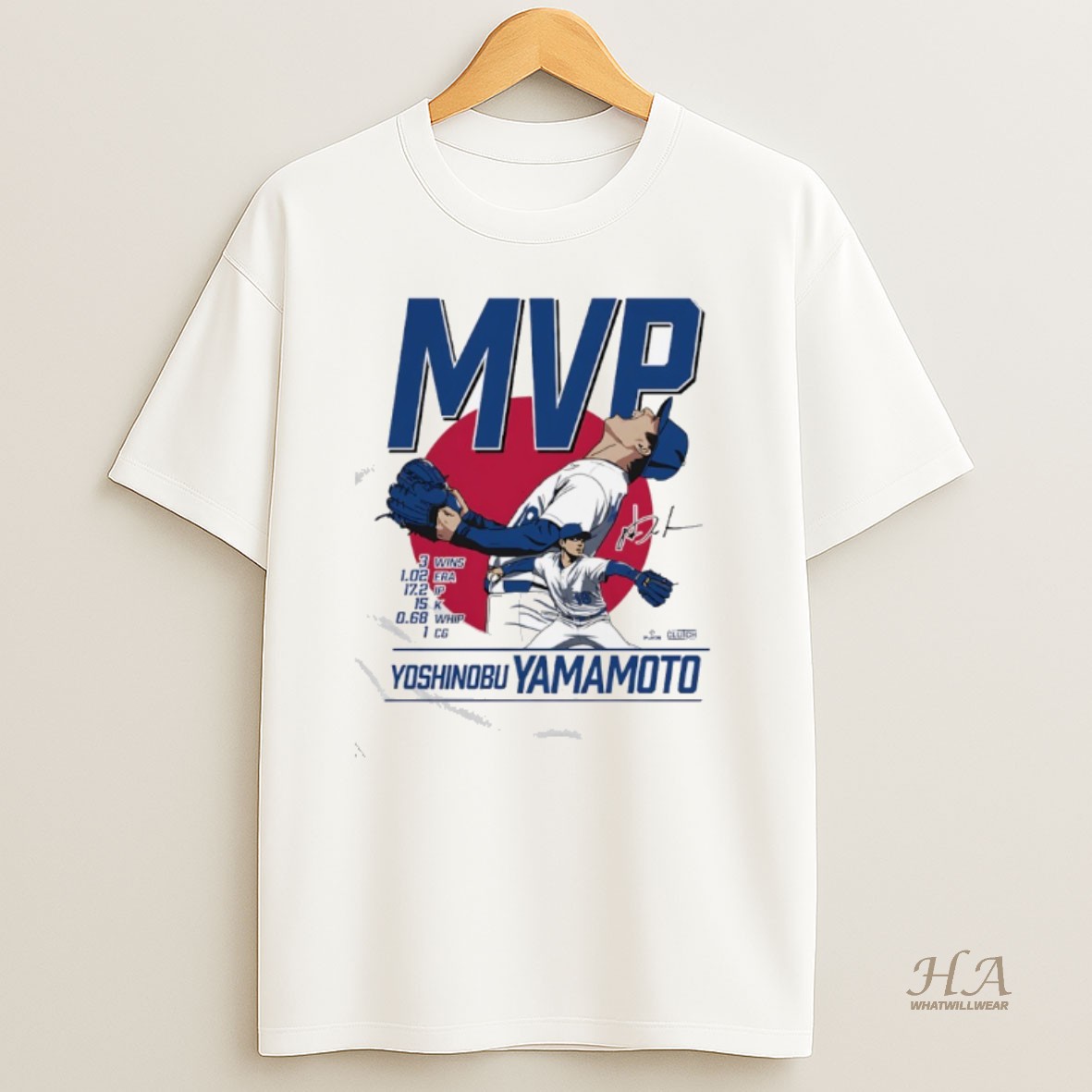 Official Yoshinobu Yamamato Series Mvp Los Angeles Dodgers T Shirt