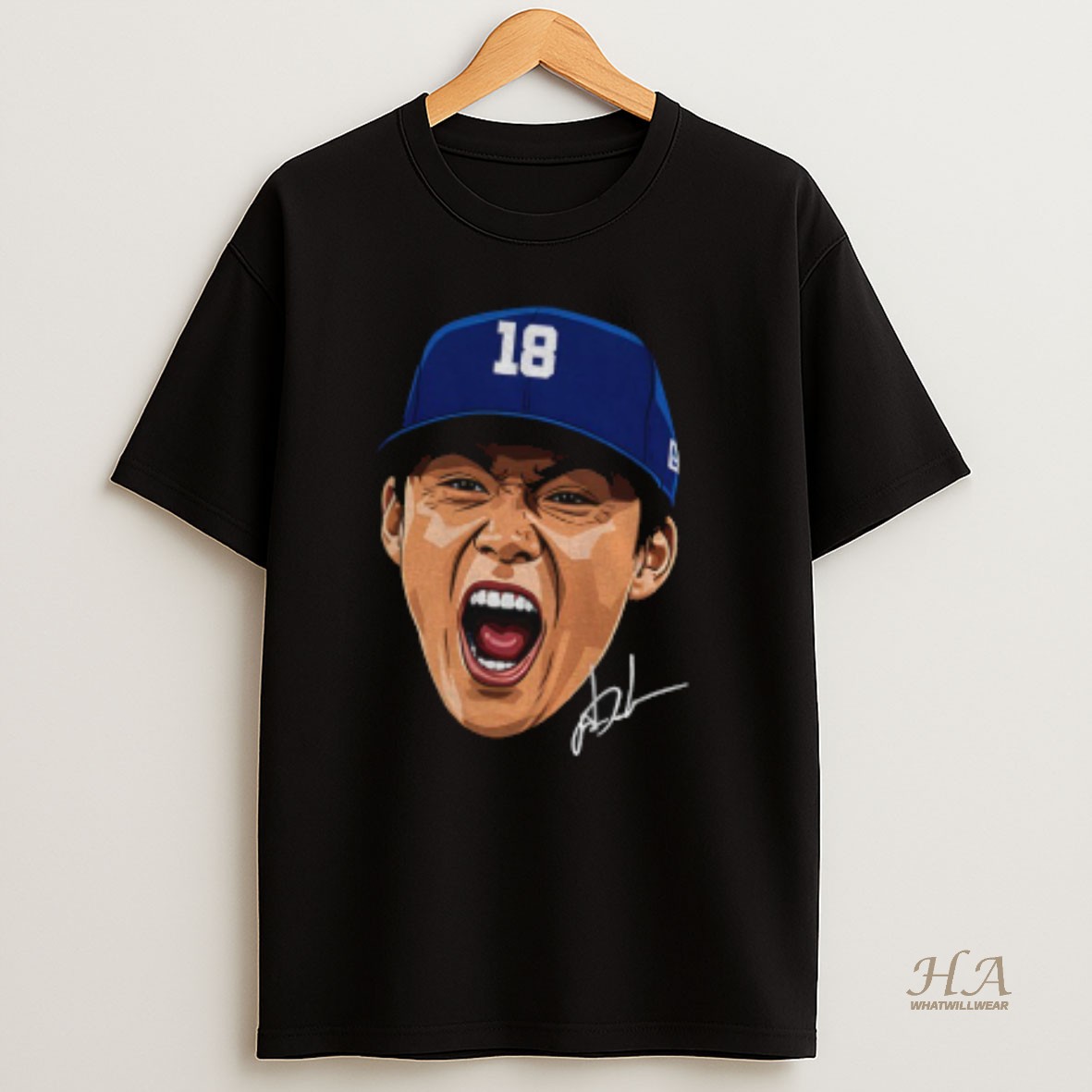 Official Yoshinobu Yamamoto Screaming Big Face Los Angeles Dodgers Mvp Baseball World Series 2025 Signature T Shirt
