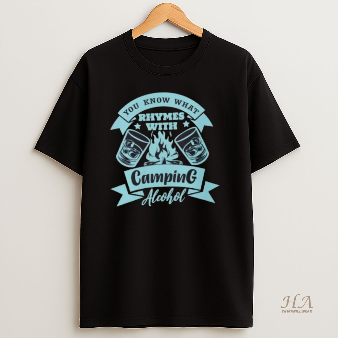 Official You Know What Rhymes With Camping Alcohol T Shirt
